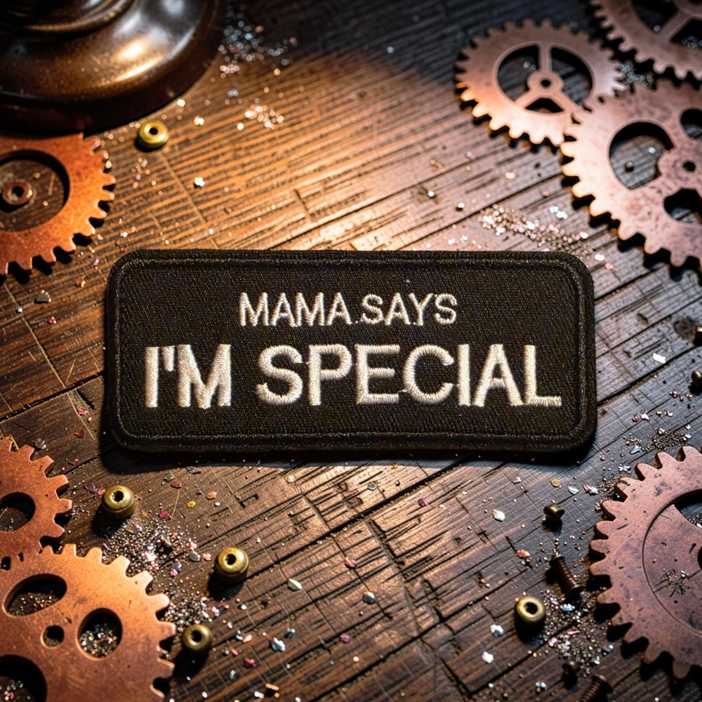 Mama Says I'm Special Tactical Morale Patch Hook Loop Embroidered Black White
